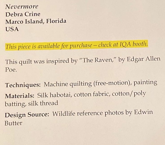 "Nevermore" by Debra Crine - Sign